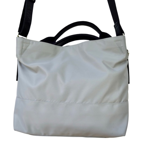 Lily Japanese Nylon Gray Lightweight Bag with Black Leather Straps - Picture 3 of 9